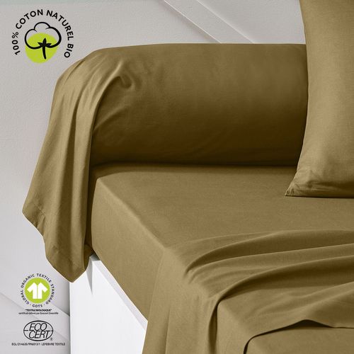 Taie De Traversin - 100% Coton Bio - 45 X 185 Cm - Marron Bronze