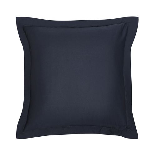 Taie D'oreiller Carrée à Volant Plat - 100% Coton Bio - 63 X 63 Cm - Bleu Navy
