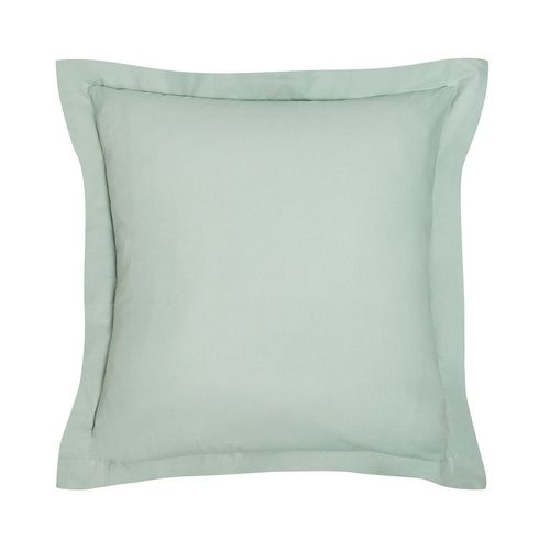 Taie D'oreiller Carrée à Volant Plat - 100% Coton Bio - 63 X 63 Cm - Vert Céladon
