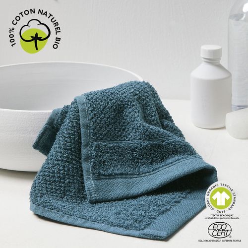 Serviette Pour Invité - 100% Coton Bio - 30 X 50 Cm - Bleu Paon
