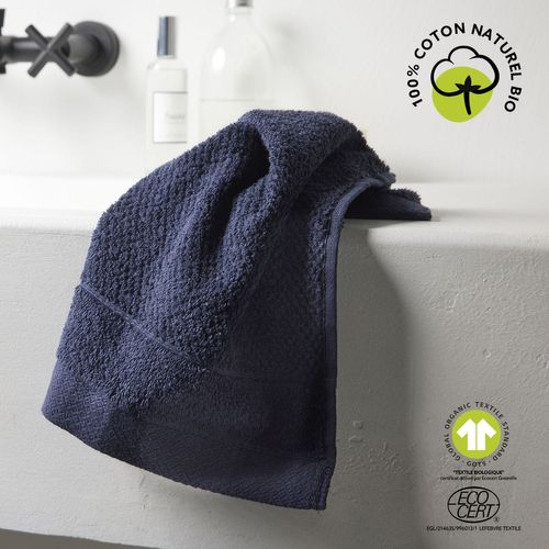 Serviette Pour Invité - 100% Coton Bio - 30 X 50 Cm - Bleu Navy