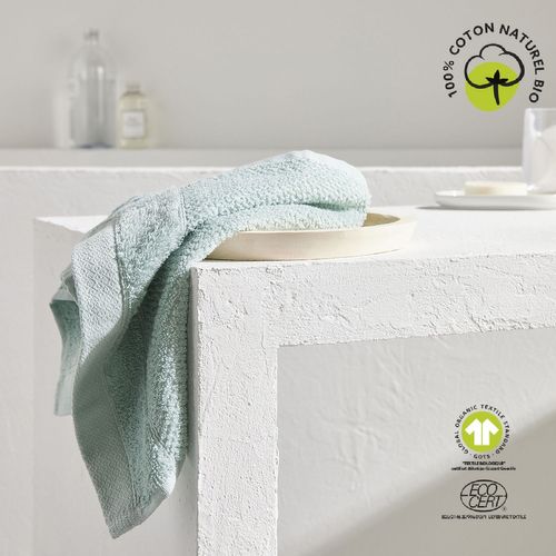 Serviette Pour Invité - 100% Coton Bio - 30 X 50 Cm - Vert Céladon