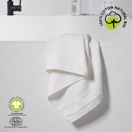 Serviette De Toilette - 100% Coton Bio - 50 X 90 Cm - Blanc Craie