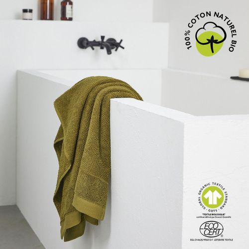 Serviette De Toilette - 100% Coton Bio - 50 X 90 Cm - Marron Bronze