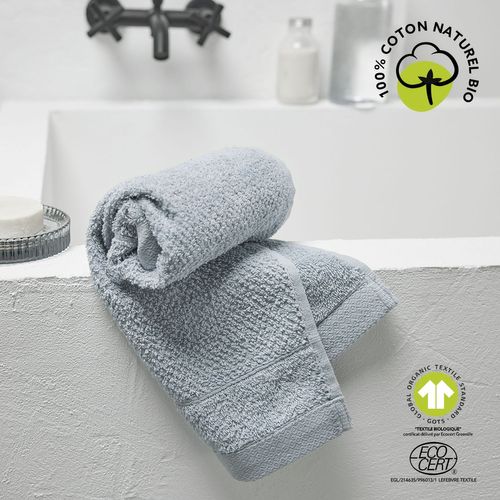 Serviette De Toilette - 100% Coton Bio - 50 X 90 Cm - Gris Acier