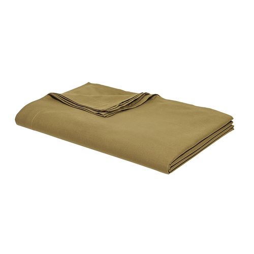Drap Plat - 100% Coton Bio - 300 X 240 Cm - Marron Bronze
