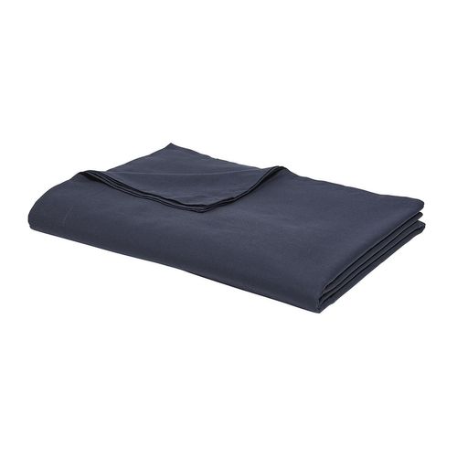 Drap Plat - 100% Coton Bio - 180 X 290 Cm - Bleu Navy