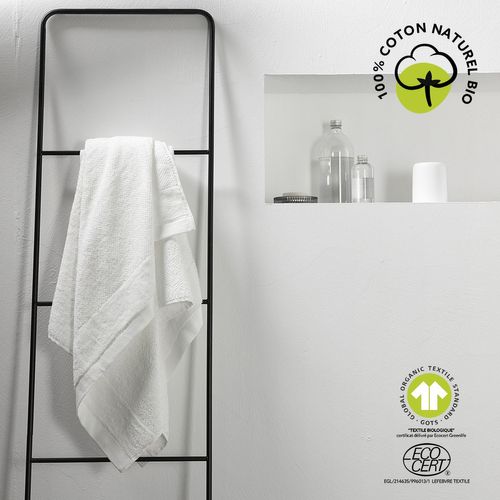 Drap De Bain - 100% Coton Bio - 70 X 130 Cm - Blanc Craie