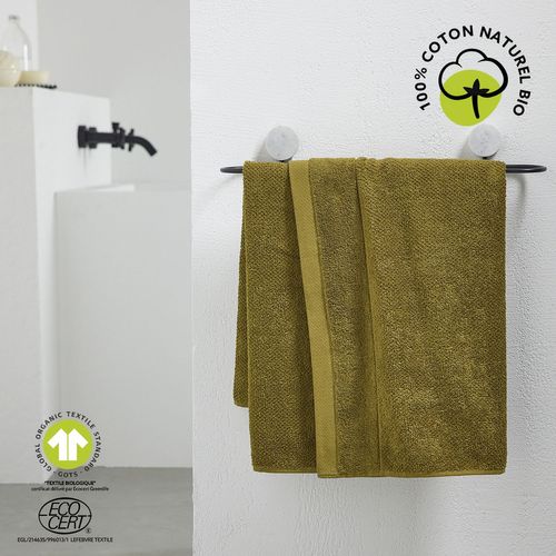 Drap De Bain - 100% Coton Bio - 70 X 130 Cm - Marron Bronze