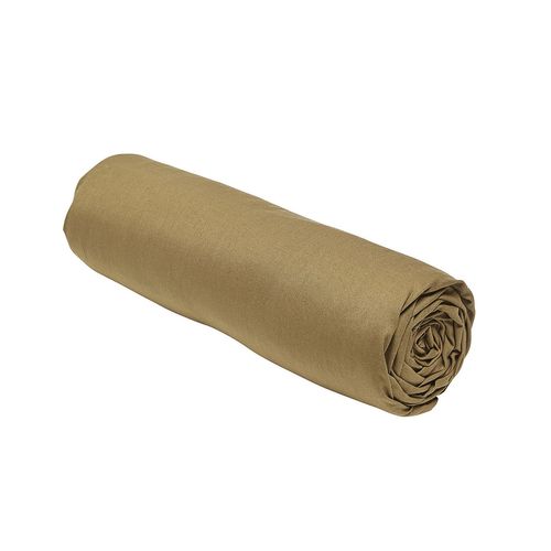 Drap Housse 1 Place - 100% Coton Bio - 90 X 190 Cm - Marron Bronze
