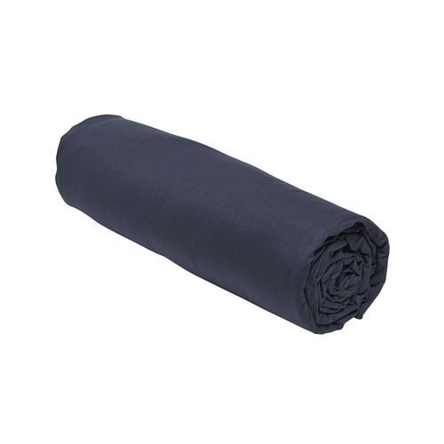 Drap Housse 2 Places - 100% Coton Bio - 180 X 200 Cm - Bleu Navy
