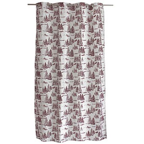 Rideau Imprimé Sapins Ebene - 140 X 240 Cm - Ecru Et Rouge