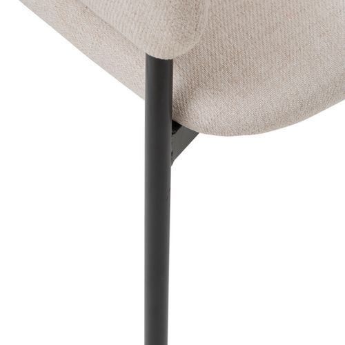 Lot De 2 Fauteuils à Diner En Tissu Solea - Beige