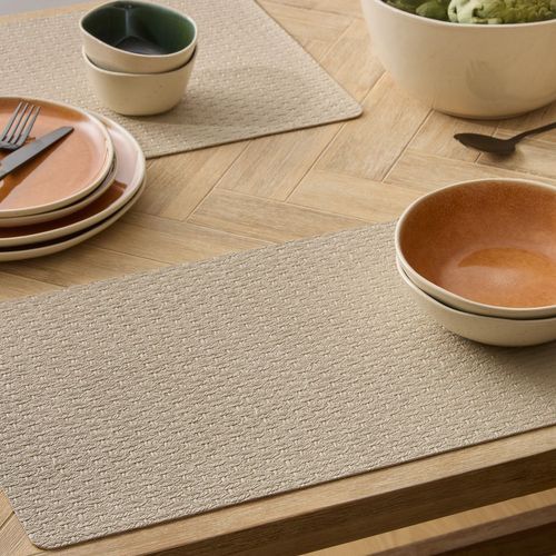 Lot De 6 Sets De Table Effet Tressé Ely - 49 X 33 Cm - Beige