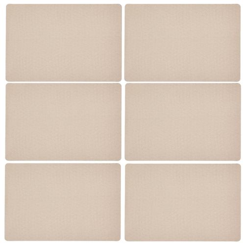 Lot De 6 Sets De Table Effet Tressé Ely - 49 X 33 Cm - Beige