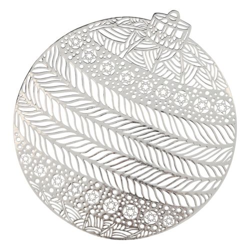 Lot De 2 Sets De Table Boule De Noël - Diam 38 Cm - Argent
