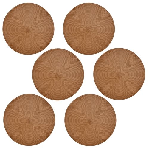 Lot De 6 Sets De Table Tressés Afhir - Diam. 38 Cm - Terracotta
