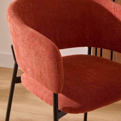 Lot De 2 Fauteuils à Diner En Velours Solea - Terracotta