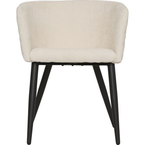 Lot De 2 Fauteuils à Diner En Tissu Chenille Marlo - Ivoire