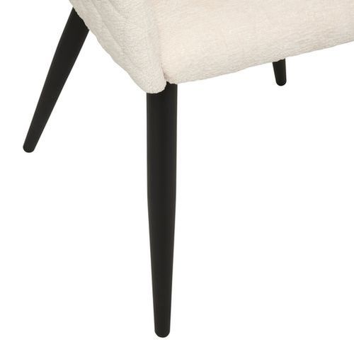 Lot De 2 Fauteuils à Diner En Tissu Chenille Marlo - Ivoire