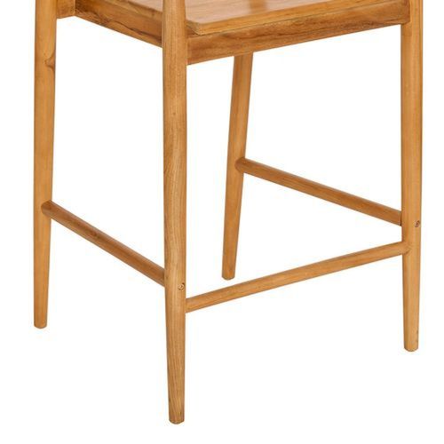 Lot De 2 Tabourets De Bar En Teck Naturel Miyako - Marron