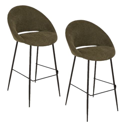 Lot De 2 Tabourets De Bar Amago - Vert Cèdre