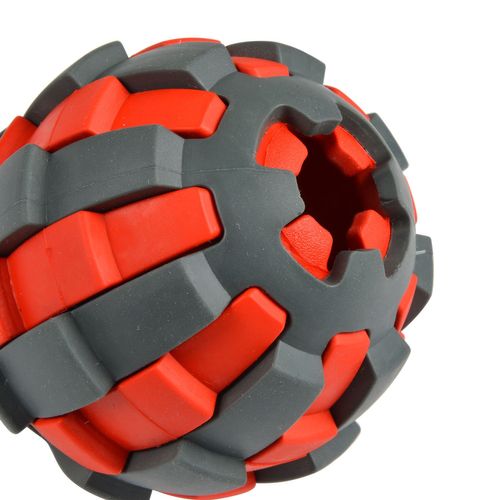 Balle Distributeur De Croquettes - Noir Et Rouge