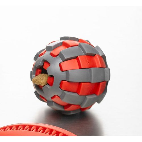 Balle Distributeur De Croquettes - Noir Et Rouge