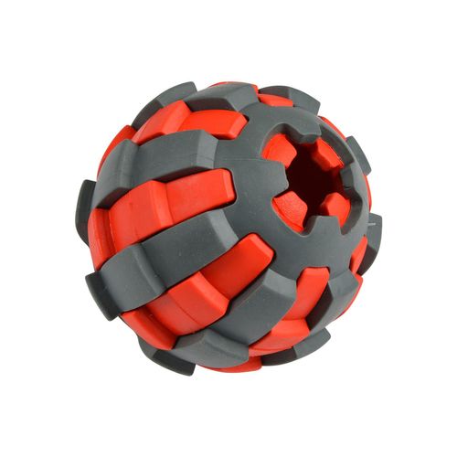 Balle Distributeur De Croquettes - Noir Et Rouge