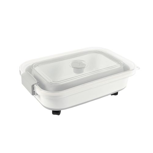 Boite Conteneur à Croquettes Pliable Avec Roues - Blanc