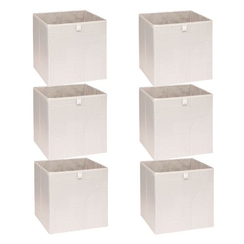 Lot De 6 Boîtes De Rangement Arche - L. 31 X L. 31 X H. 31 Cm - Beige