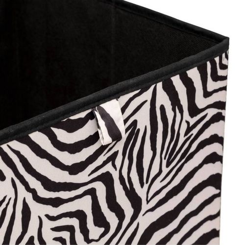Lot De 6 Boîtes De Rangement Zebra - L. 31 X L. 31 X H. 31 Cm - Noir