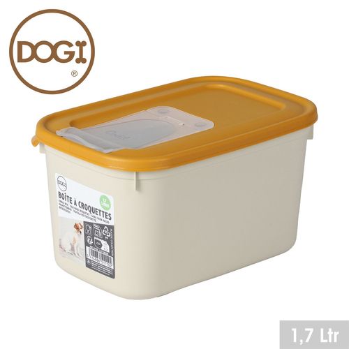 Boîte Conteneur à Croquettes Petit Format Coco - 1,7 L - Blanc