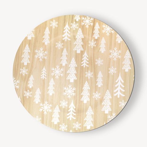 Lot De 12 Assiettes De Présentation Effet Bois Sapins - Beige