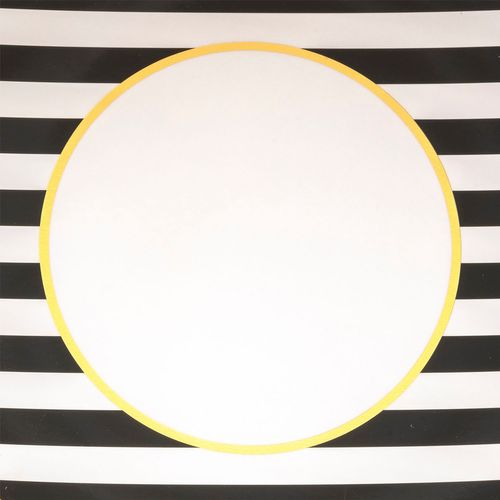 Lot De 12 Assiettes De Présentation Rayures - Noir Et Blanc