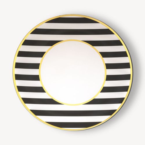 Lot De 12 Assiettes De Présentation Rayures - Noir Et Blanc