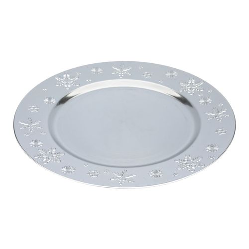 Lot De 12 Assiettes De Présentation Flocon - Argent
