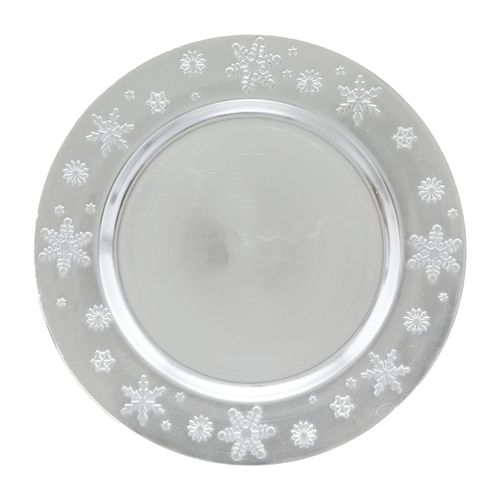Lot De 12 Assiettes De Présentation Flocon - Argent