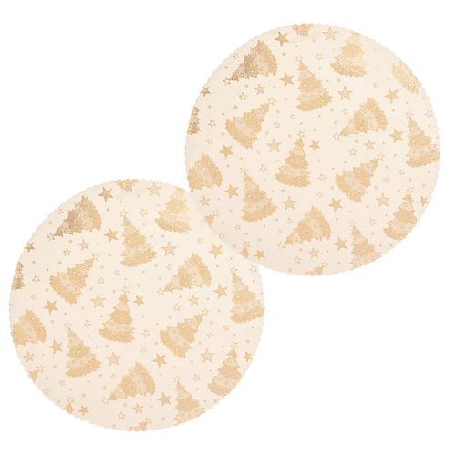 Lot De 2 Sets De Table En Velours Sapin - Or