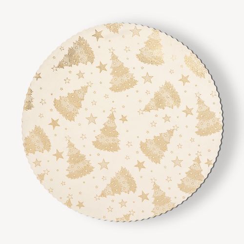 Lot De 6 Sets De Table En Velours Sapin - Or