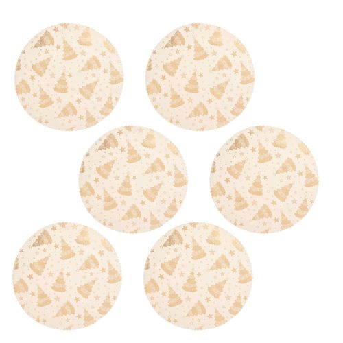 Lot De 6 Sets De Table En Velours Sapin - Or