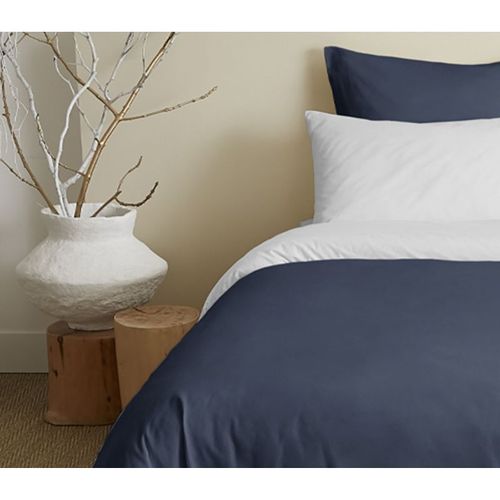 Pack Complet 6 Pièces Marine/blanc Réversible Housse De Couette Pour Lit 160 X 200 Cm