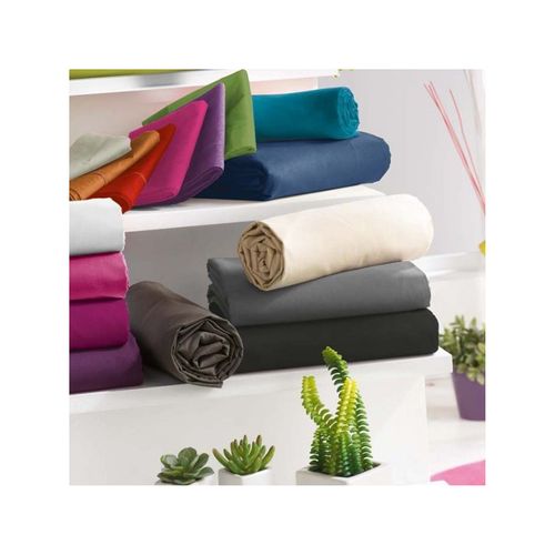 Drap Housse Orange 180 X 200 Cm / 100% Coton / 57 Fils/cm² "king Size"