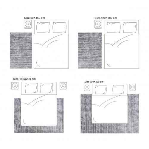 Tapis En Viscose Tissé à La Main 90 X 150 Cm