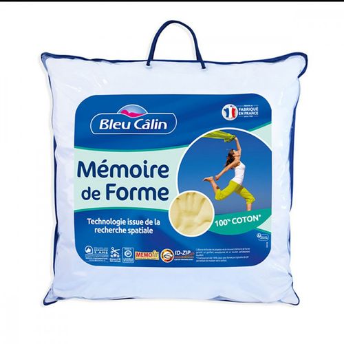 Oreiller à Mémoire De Forme 60 X 60 Cm "mémofil" Bleu Calin