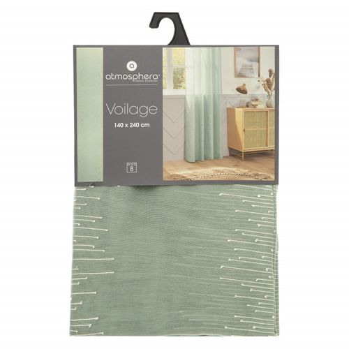 Voilage Fines Rayures "liah" Tamisant 140 X 240 Cm