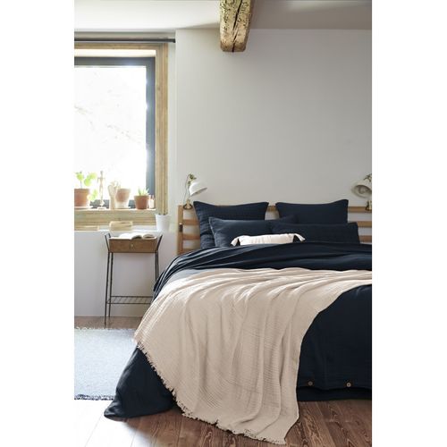 Plaid à Franges "gaïa" - 180x220 Cm - "gaze De Coton" L'effet Papillon