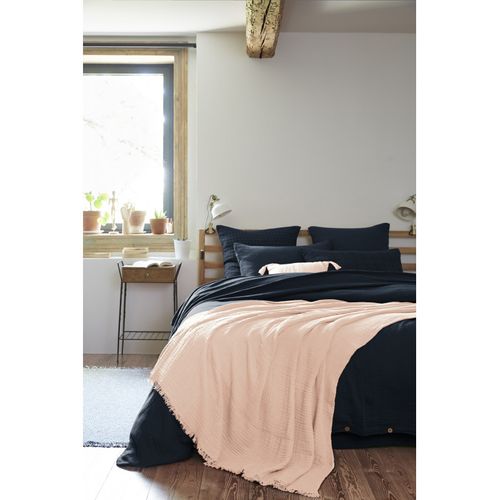 Plaid à Franges "gaïa" - 180x220 Cm - "gaze De Coton" L'effet Papillon