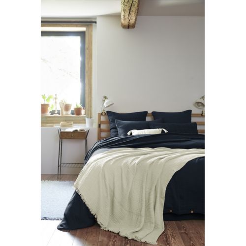 Plaid à Franges "gaïa" - 130x160 Cm - "gaze De Coton" L'effet Papillon