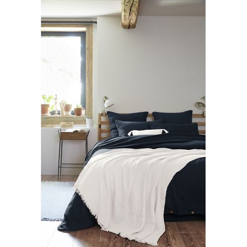 Plaid à Franges "gaïa" - 180x220 Cm - "gaze De Coton" L'effet Papillon